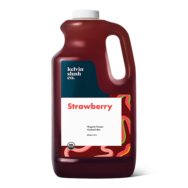 Isolated image of a bottle of Kelvin Slush Co. Strawberry Mix